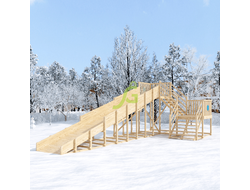 Зимняя горка "IgraGrad Snow Fox", скат 10 м (мод. 2) без окраски фото