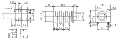 Гнездо «под Джек» (Jack 6,35 мм) CK-6.35-36