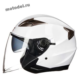Шлем GXT SX02 3/4, открытый (мотошлем) с очками, белый