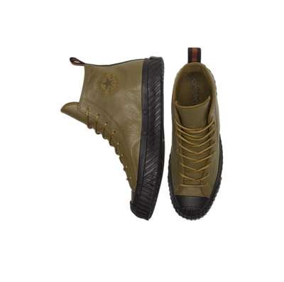 Кожаные кеды Конверс зеленые высокие 168846C купить на официальном сайте