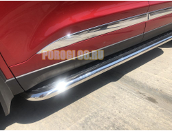 Пороги с накладным листом d53 для Chery Tiggo 8 Pro 2021-