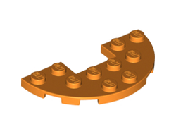 Plate, Round Half 3 x 6 with 1 x 2 Cutout, Orange (18646 / 6119119)