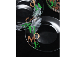 Тарелка 19,5см, серебряное перо