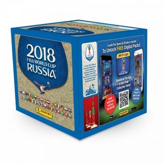 Коробка (бокс, блок) наклеек &quot;Panini FIFA World Cup Russia 2018&quot; (50 пакетиков по 5 наклеек - 250 наклеек)