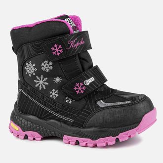 Ботинки "Капика" зимняя мембрана черный/розовый арт:42489-2 размеры:26;27;29;30