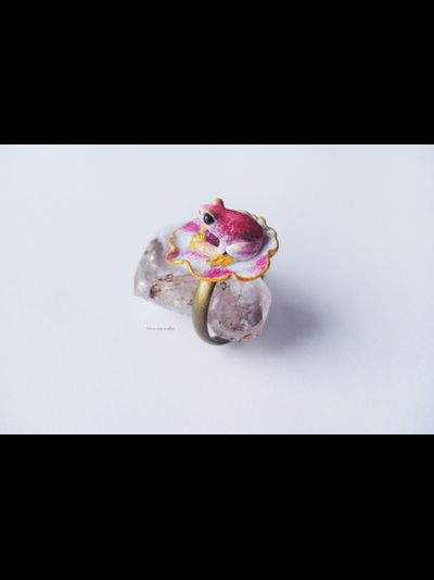 Кольцо с рубином "Сказочная лягушка из королевства Фантазии"