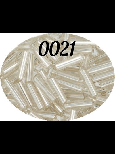 Стеклярус Zlatka 6мм 10гр цвет № 0021 прозрачный с посеребренным отверстием