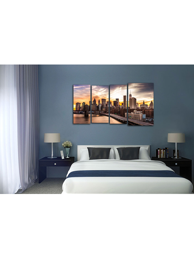 Модульная картина "Закат в Нью-Йорке"
