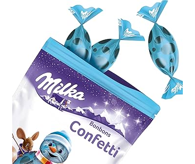 Новогодние шоколадные яйца конфеты Milka Bonbons Confetti