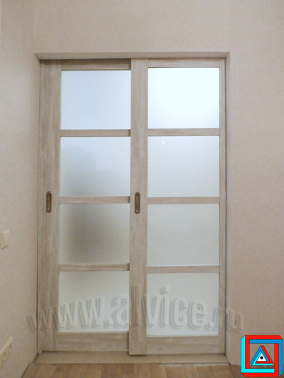 Раздвижная МДФ перегородка - каскад из 2-х створок