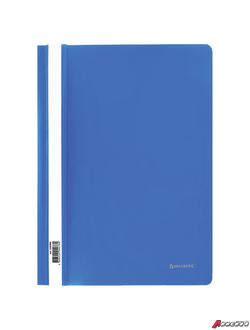 Скоросшиватель пластиковый BRAUBERG, А4, 130/180 мкм, голубой. 220386