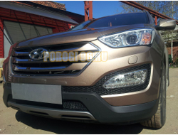 Защита радиатора Hyundai Santa Fe 2012-2015 black PREMIUM