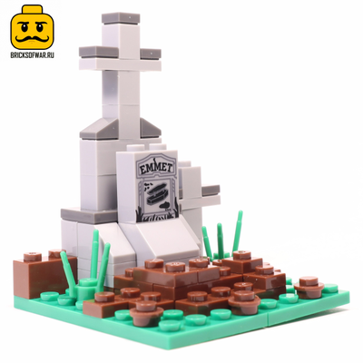 Конструктор фигурки Зомби Апокалипсис 3 штуки с кладбищем и аксессуарами, совместимы с Лего