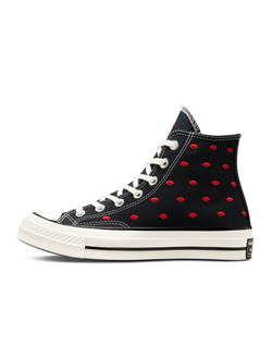 Кеды Converse Chuck Taylor 70 Embroidered Lips черные высокие
