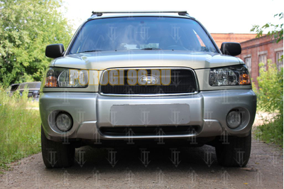 Защита радиатора Subaru Forester II 2002-2005 black верх