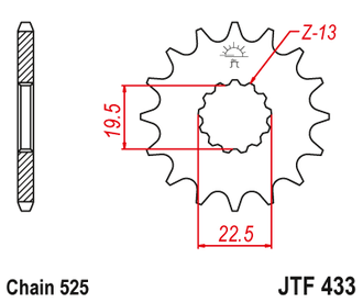 Звезда ведущая (14 зуб.) RK C5058-14 (Аналог: JTF433.14) для мотоциклов Suzuki
