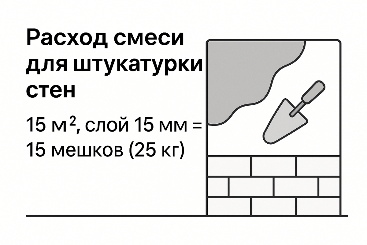 пример расчёта расхода цементной штукатурки