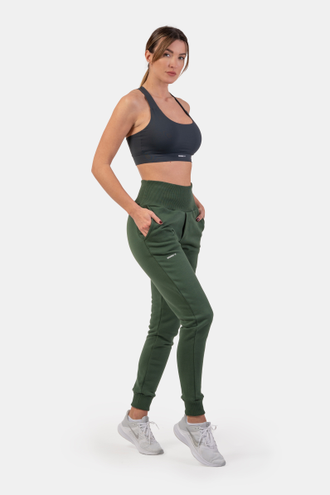 Брюки HIGH-WAIST LOOSE FIT SWEATPANTS "FEELING GOOD" 409 Зеленые