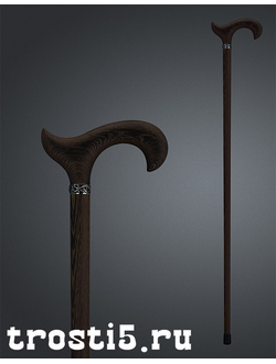 Красивая классическая трость из венге с орнаментом на кольце