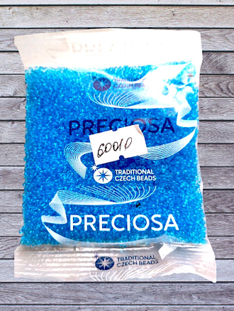 Бисер чешский круглый preciosa 10/0, голубой (60010), 50 грамм