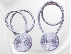 Подхваты для штор на магнитах, цвет серебристый, в комплекте 2 штуки