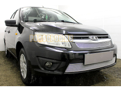Защита радиатора Lada Granta 2014- лифтбек, седан (2 части) chrome PREMIUM