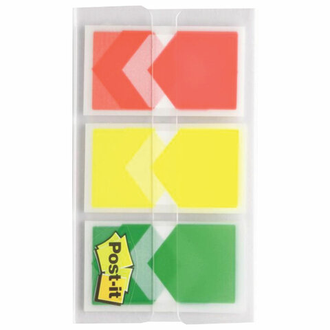 Закладки клейкие POST-IT стрелки, пластиковые, 24 мм, 3 цвета х 20 шт., 682-ARR-RYG