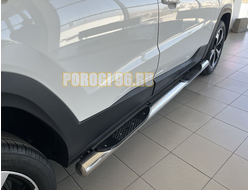 Пороги труба с проступью d76 для Москвич 3 2023-