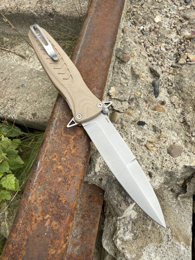 Складной нож Варанг EVO сталь ELMAX, рукоять G10 тан