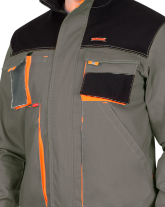 Куртка "СИРИУС-МАНХЕТТЕН" короткая, оливковая с оранжевым и черным