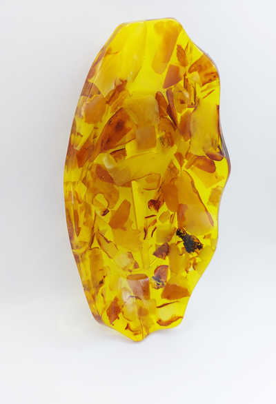 Тарелка овал со срезом янтаря