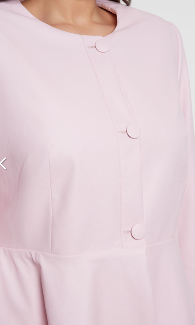 Жакет из ткани с напылением их экокожи