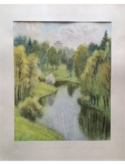 "Осенний пейзаж" бумага акварель Дубицкий Е.В. 1986 год