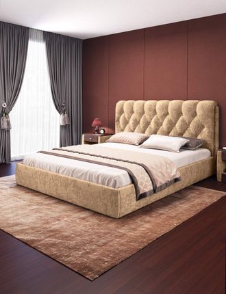 Кровать с мягким изголовьем Mignonette 160 на 200 (Бежевый бархат)