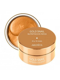 Medi Flower Aronyx Gold Snail Nutritive Eye Patch Подтягивающие гидрогелевые патчи для глаз с муцином улитки и золотом, 60 шт