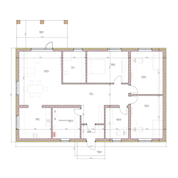 Одноэтажный дом с тремя спальнями 139.8 м² + терраса 16.1 м²(S36)