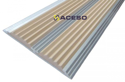 Алюминиевая полоса с двумя резиновыми  вставками цвет в ассортименте