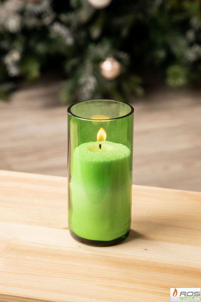 Винный подсвечник стеклянный "Зелёный" - 7*15см