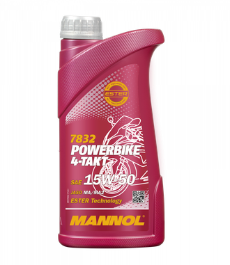 Моторное масло MANNOL MANNOL 4-Takt Powerbike 15W-50 MN7832-1ME 1l (Синтетическое)