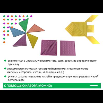 Танграм тактильный (35 дет. Эко-пластик). Набор с карточками