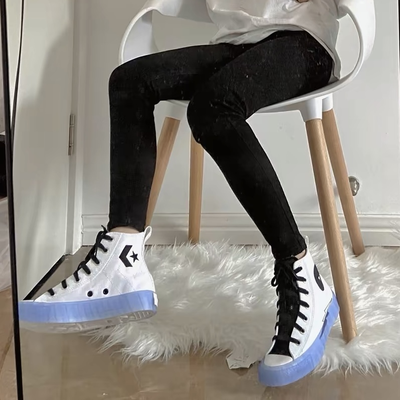 Кеды Converse x Black Ice Not A белые высокие 169468C с чем носить девушкам фото