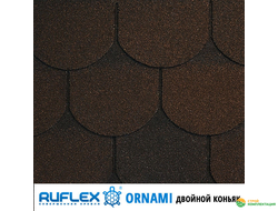 Гибкая черепица Ruflex Ornami (Руфлекс Орнами) цвет: Двойной коньяк
