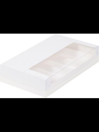 Коробка для 4 эклеров/эскимо с проз. крыш. (белая), 250*150*50мм