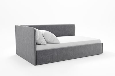 Угловая кровать, тахта, софа, подростковая MyCloud Норд, с подъемным механизмом, бельевым ящиком, боковой спинкой, без ножек