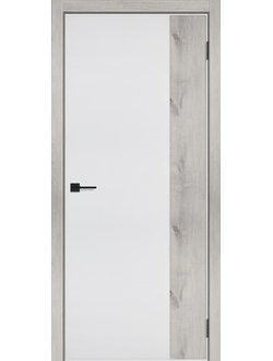 НЕФРИТ-2. БЕЛАЯ ЭМАЛЬ С ВЕРТИКАЛЬНОЙ ВСТАВКОЙ И НАЛИЧНИКАМИ в ЦВЕТЕ РУСТИК СЕРЫЙ