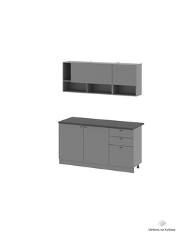 Энни 1,6 м кухонный гарнитур Графит серый