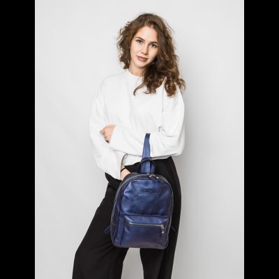 Женский кожаный рюкзак Anzolla Premium blue chameleon 
(арт. 3040-58)