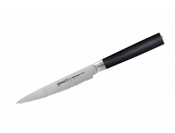SM-0071 Нож кухонный для томатов 120 мм "Samura Mo-V"  AUS-8/зеленая микарта
