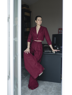 Жакет укороченный (бордо)