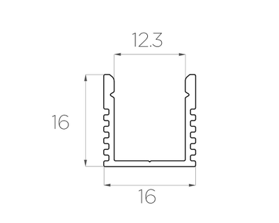 Алюминиевый профиль 4L-1616-S ANOD